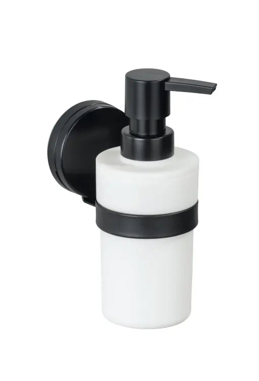 Wenko - Static-Loc Plus Soap Dispenser Pavia Black - Easy Mounting & Secure Hold 🧼✨