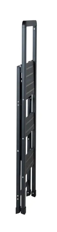 Wenko - Alu-Smart Folding Step Ladder 3-Step Black - Secure & Sleek Access! 🔒🖤