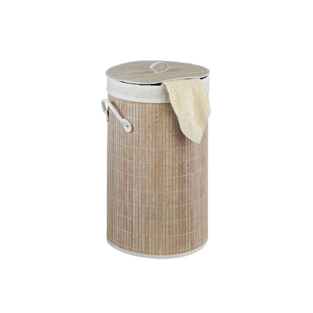 Wenko - Bamboo Laundry Basket Round Chic Storage Solution 🧺✨