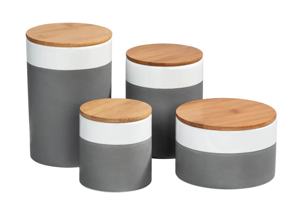Wenko - Malta Storage Jar 0.45L - Elegant Ceramic/Bamboo 🌿