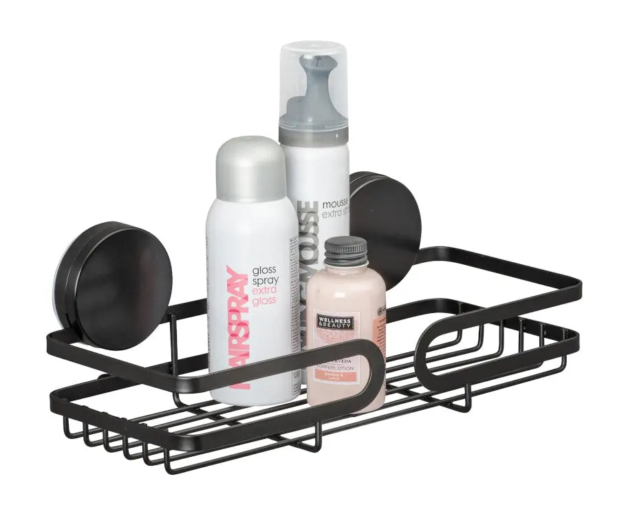 Wenko - Static-Loc Plus Wall Shelf Pavia Black - No Drilling Required 🛠️✨