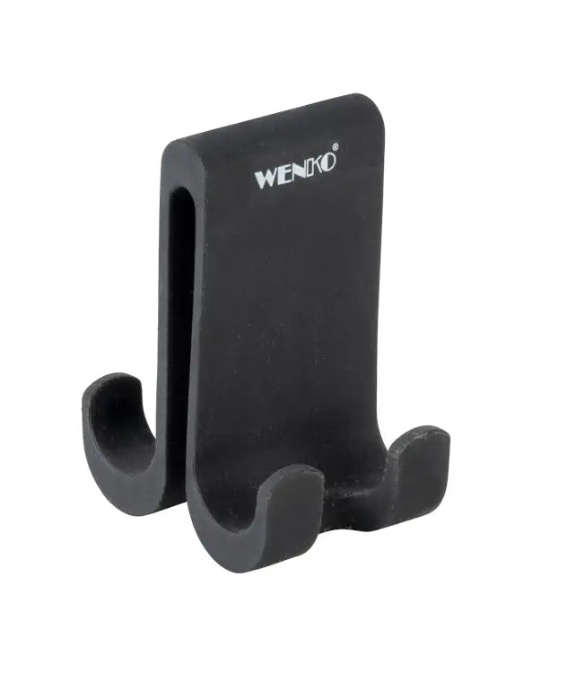 Wenko - Verna Shower Hook Black - Space-Saving Silicone Holder 🚿🖤