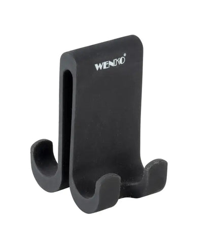 Wenko - Verna Shower Hook Black - Space-Saving Silicone Holder 🚿🖤