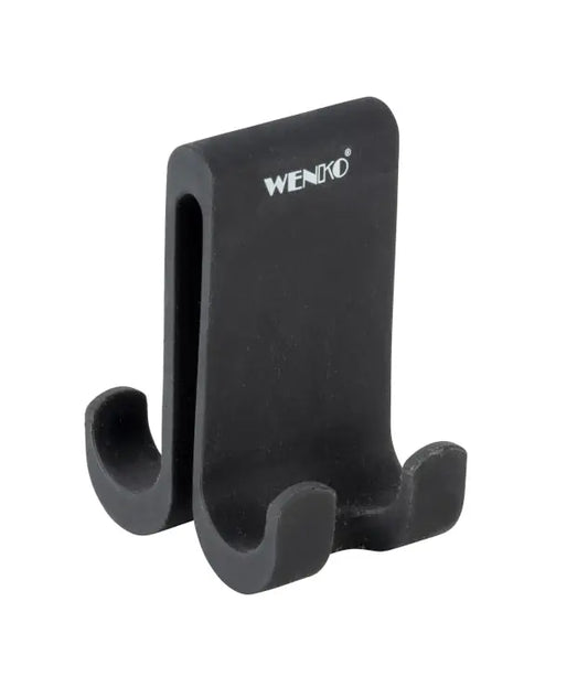 Wenko - Verna Shower Hook Black - Space-Saving Silicone Holder 🚿🖤