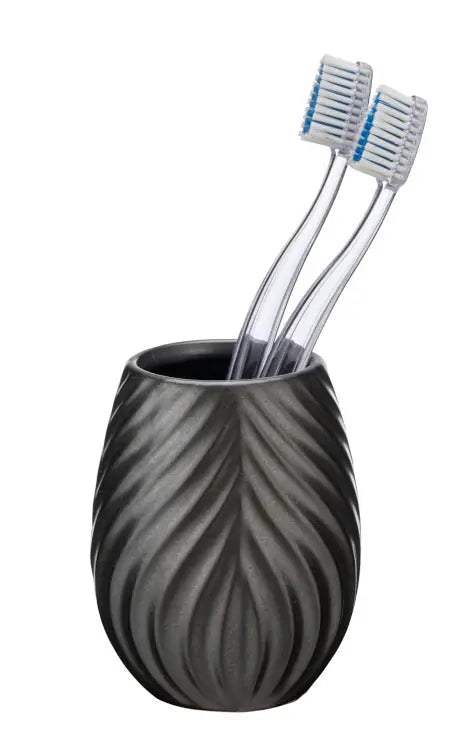 Wenko - Ceramic Toothbrush Holder Anthracite - Elevate Bathroom Style 🪥✨