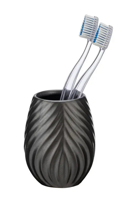 Wenko - Ceramic Toothbrush Holder Anthracite - Elevate Bathroom Style 🪥✨