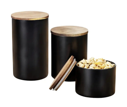Wenko - Mio Black Storage Jar 0.5L - Airtight & Stylish 🖤