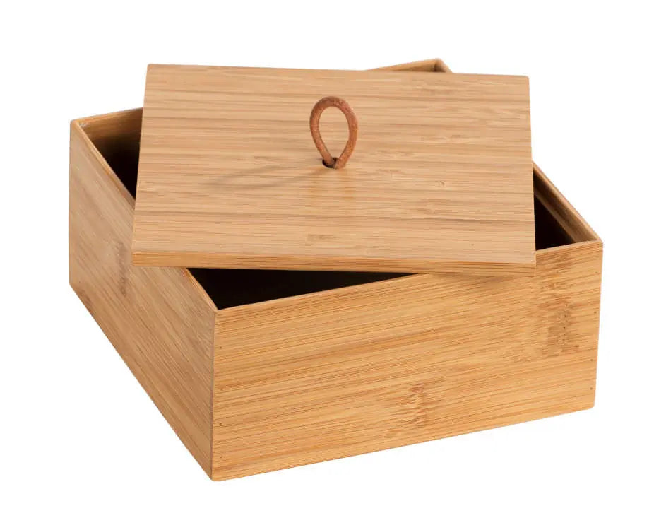 Wenko - Bamboo Storage Box with Lid - Elegant Organization Solution! 🌟📦