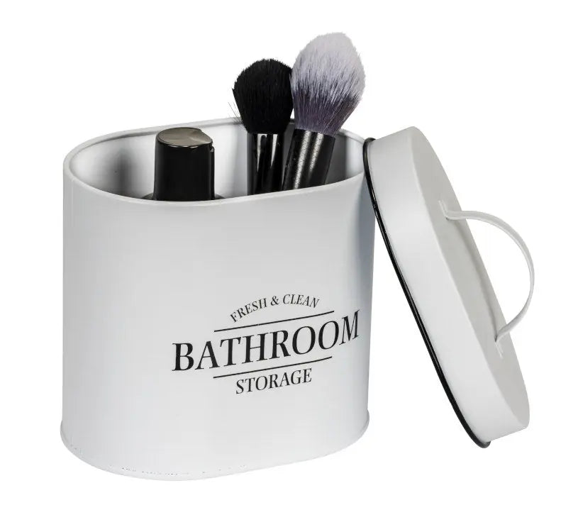 Wenko - Oval Bathroom Storage Box with Lid - Elegant Bathroom Organizer ✨