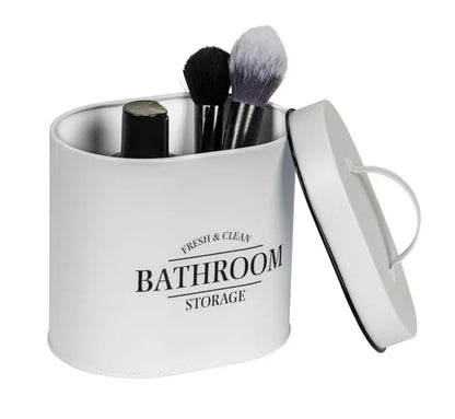 Wenko - Oval Bathroom Storage Box with Lid - Elegant Bathroom Organizer ✨