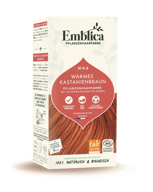Emblica - PHF 4.4 Warm Chestnut Brown - Natural Ayurvedic Hair Care 🌿✨