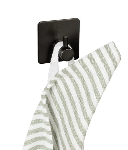 Wenko - Stainless Steel Adhesive Hooks Black 2-Pack - Sleek & Modern 🏠✨