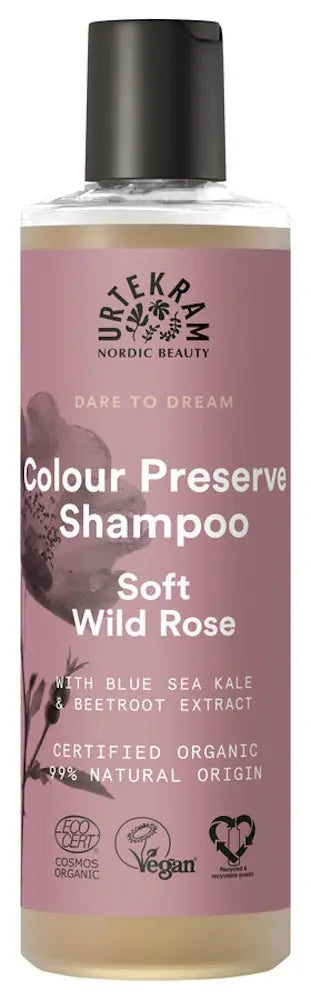 URTEKRAM - Colour Preserve Shampoo Soft Wild Rose - Gentle Care for Colour-Treated Hair 🌹✨