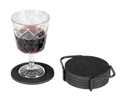 Wenko – Felt Coasters with Holder – Practical Set of 8 🏠✨