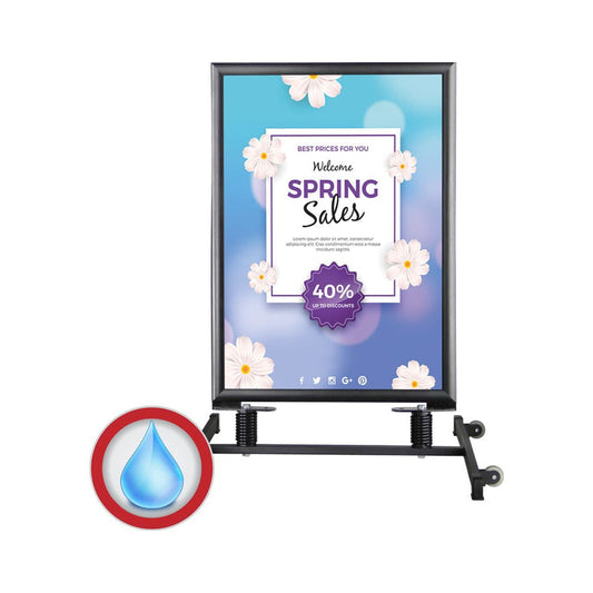 Windfester Kundenstopper "Poster Swing" mit Räder, Schwarz