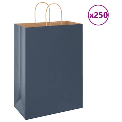 Papiertragetaschen 250 Stk. mit Henkeln Blau 32x17x44 cm - Speedjust Schweiz