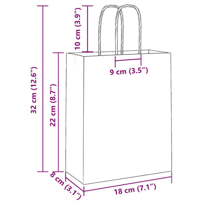 Papiertragetaschen 250 Stk. mit Henkeln Gelb 18x8x22 cm - Speedjust Schweiz