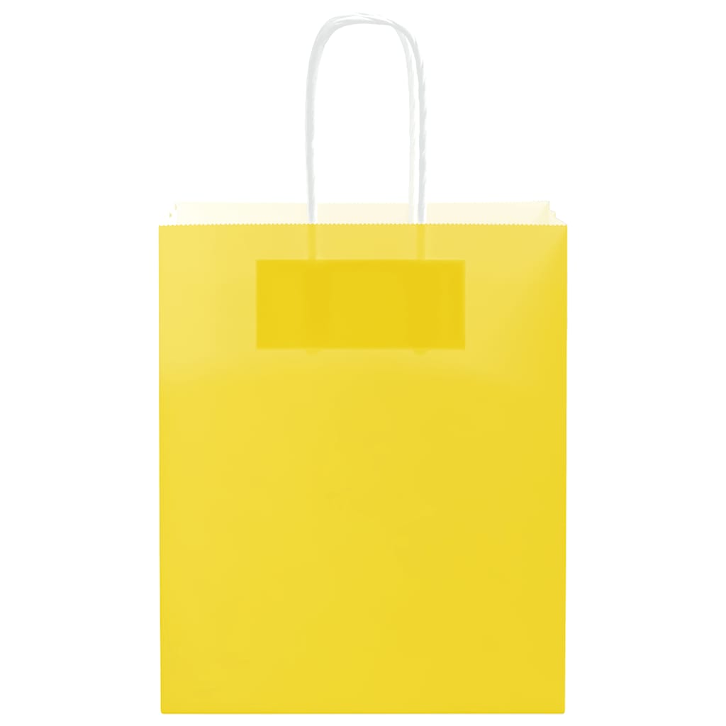 Papiertragetaschen 250 Stk. mit Henkeln Gelb 18x8x22 cm - Speedjust Schweiz