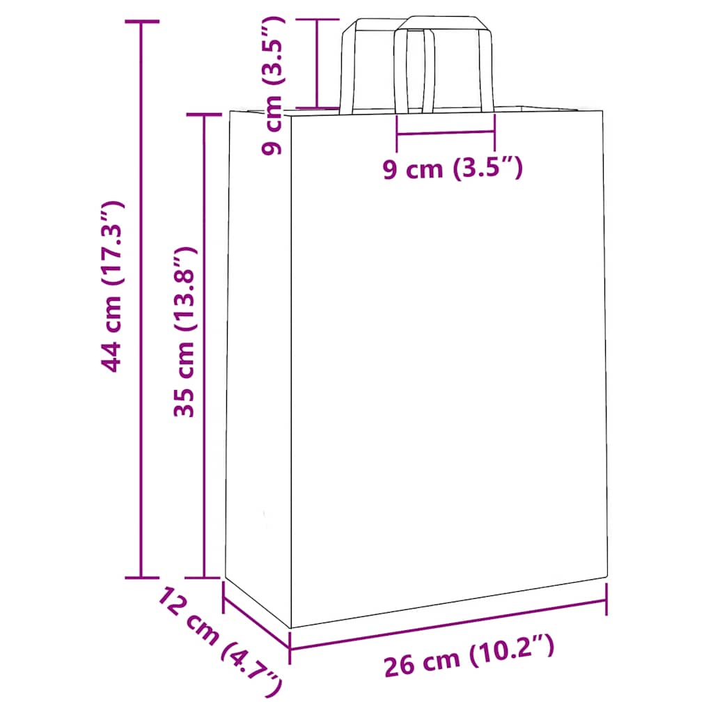 Papiertragetaschen 250 Stk. mit Henkeln Gelb 26x12x35 cm - Speedjust Schweiz