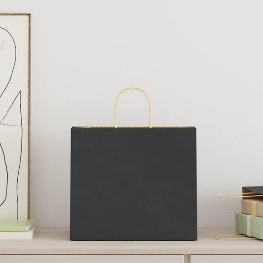 Papiertragetaschen 250 Stk. mit Henkeln Schwarz 32x22x28 cm - Speedjust Schweiz