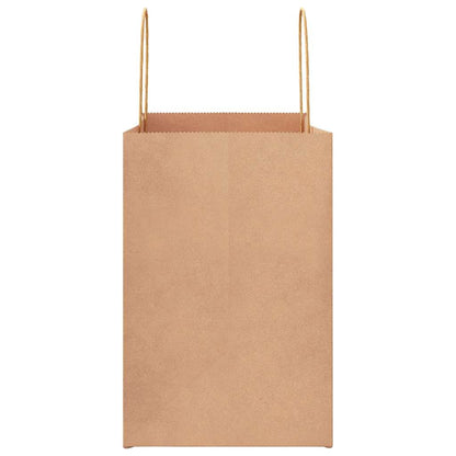 Papiertragetaschen 50 Stk. mit Henkeln Braun 26x17x25 cm - Speedjust Schweiz