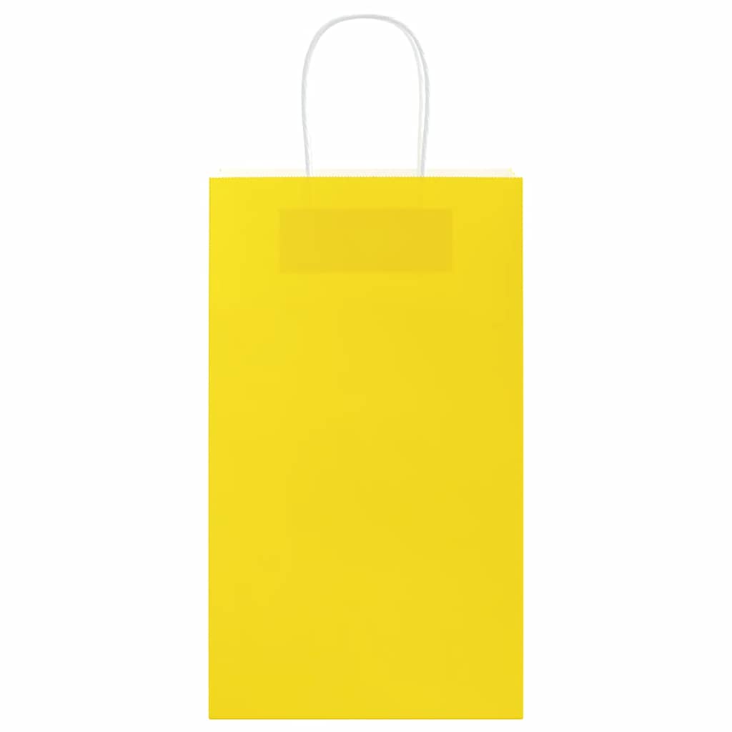 Papiertragetaschen 50 Stk. mit Henkeln Gelb 21x11x36 cm - Speedjust Schweiz