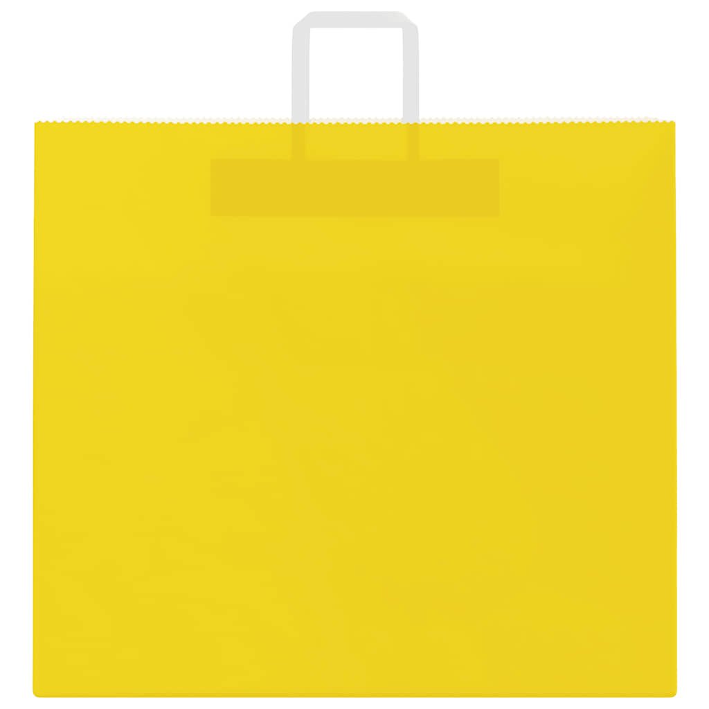 Papiertragetaschen 50 Stk. mit Henkeln Gelb 54x15x49 cm - Speedjust Schweiz