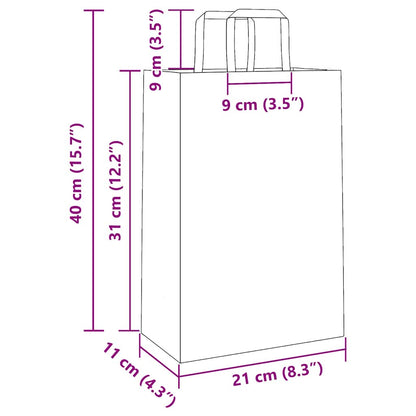 Papiertragetaschen 50 Stk. mit Henkeln Rosa 21x11x31 cm - Speedjust Schweiz