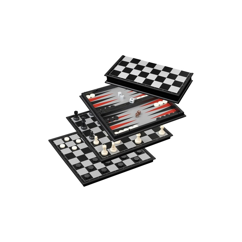 Schach-Backgammon-Dame-Set - Feld 37 mm