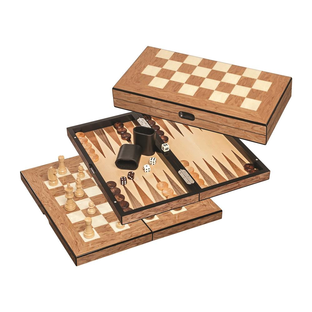 Schach-Backgammon-Dame-Set - Feld 40 mm