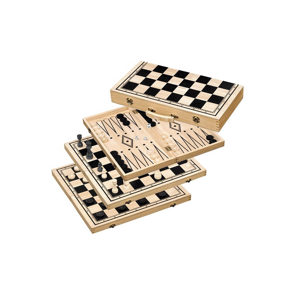 Schach-Backgammon-Dame-Set - Feld 50 mm