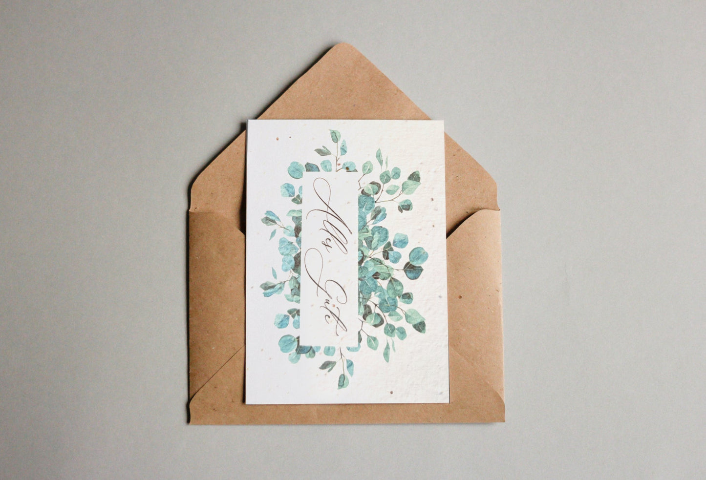 Postkarten aus Samenpapier - Eukalyptus - Seedpaper / Samenpapier - Speedjust Schweiz