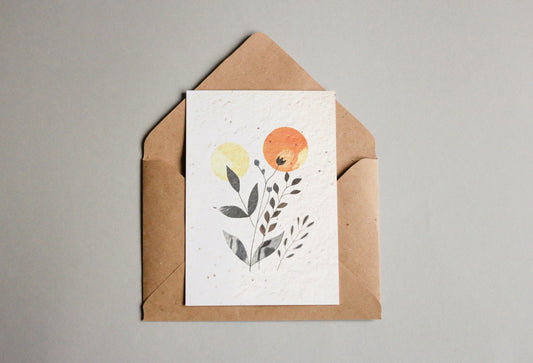 Postkarten aus Samenpapier - Floral Illustrationen - Seedpaper / Samenpapier - Speedjust Schweiz