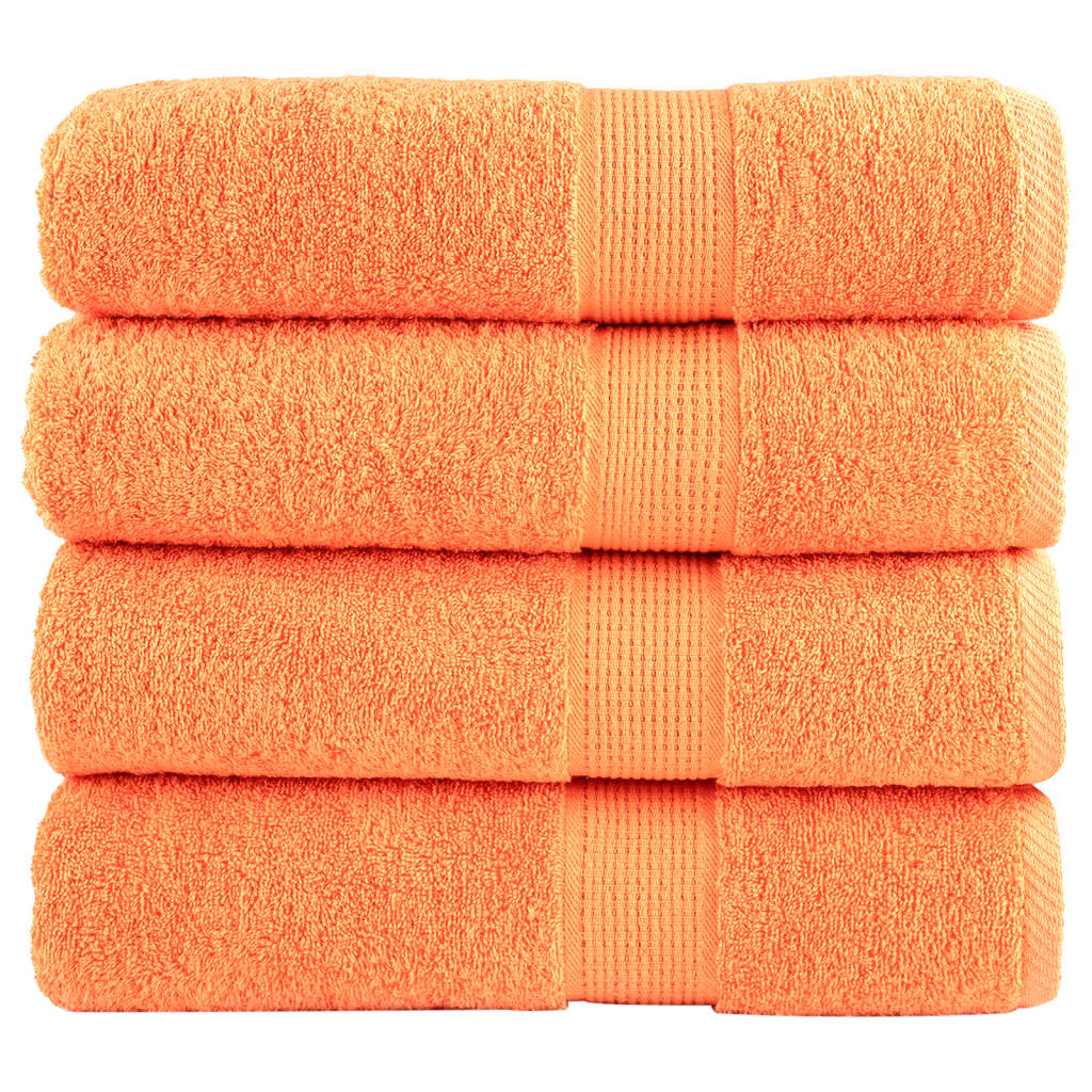 Premium - Handtücher SOLUND 4 Stk. Orange 50x100 cm 600 g/m² - Speedjust Schweiz
