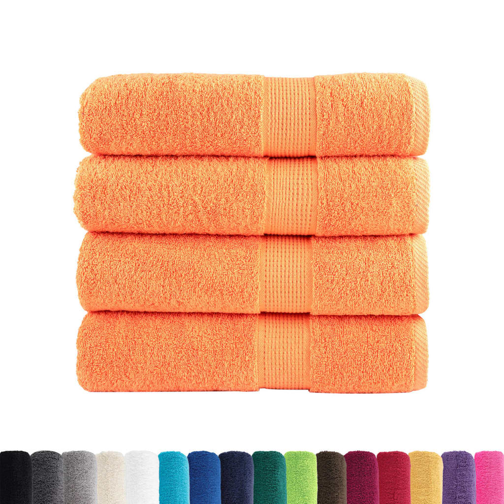 Premium - Handtücher SOLUND 4 Stk. Orange 50x100 cm 600 g/m² - Speedjust Schweiz