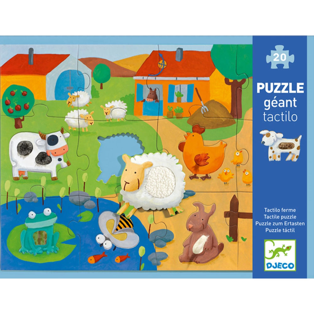 Djeco Puzzle Tactiloferme, 20 Teile