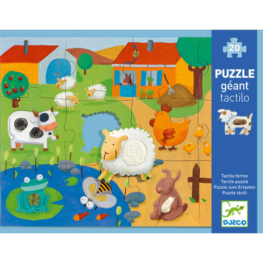 Djeco Puzzle Tactiloferme, 20 Teile