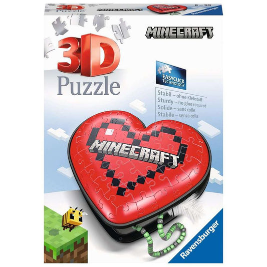 Scatola a forma di cuore con puzzle 3D - Minecraft