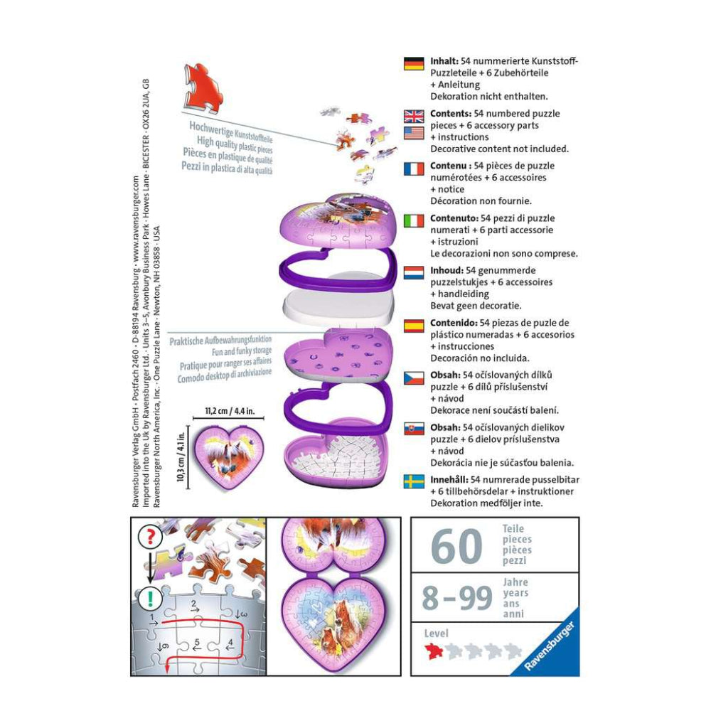 3D Puzzle Herzschatulle Pferde