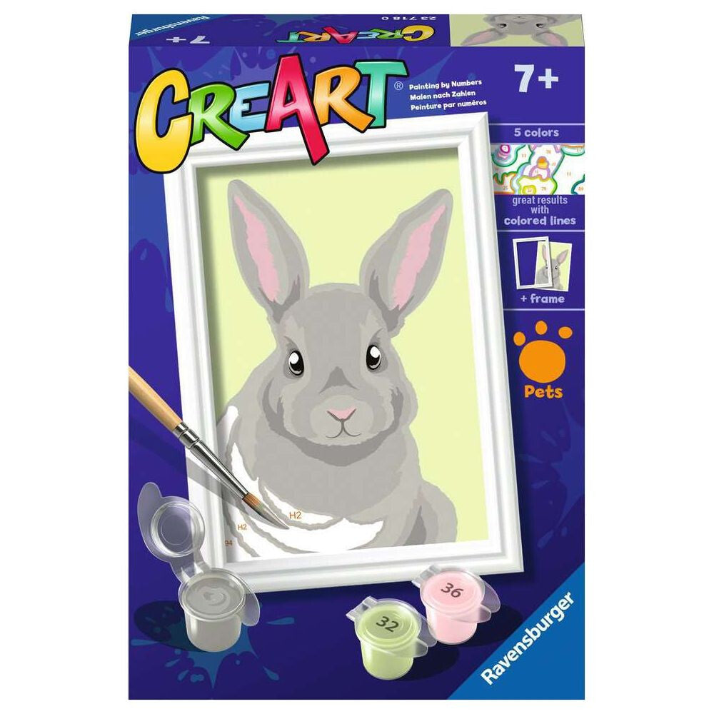 CreArt - Malen nach Zahlen - Gray Rabbit