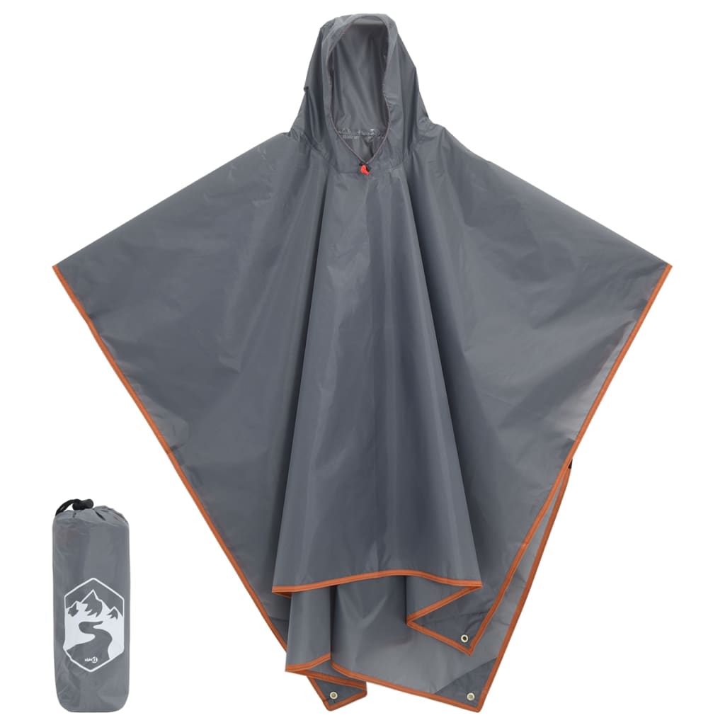 Regenponcho mit Kapuze 2 - in - 1 - Design Grau und Orange 223x145 cm - Speedjust Schweiz