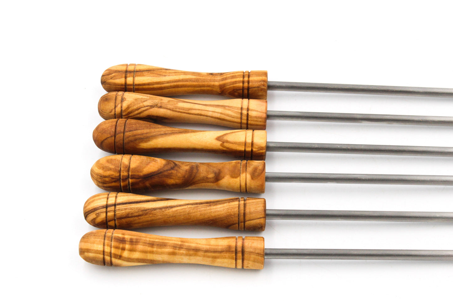 Olive Wood Fondue Fork | 6pcs | Metal & Wood