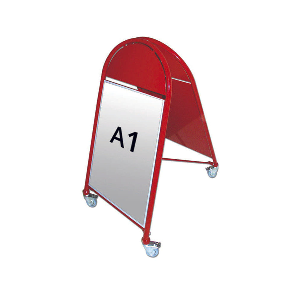 Kundenstopper Stahlrohr Deluxe mit Logoschild rund, Outdoor