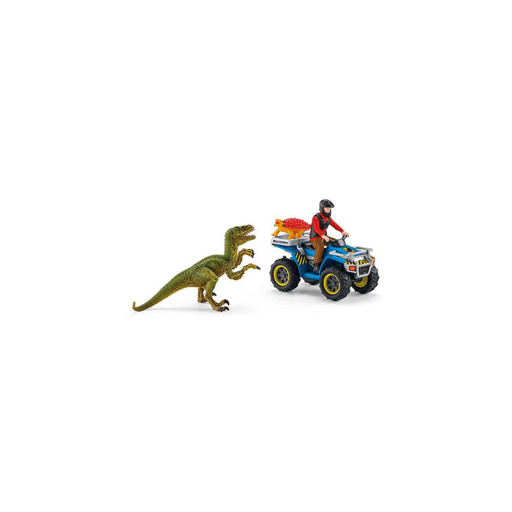 Flucht auf Quad vor Velociraptor