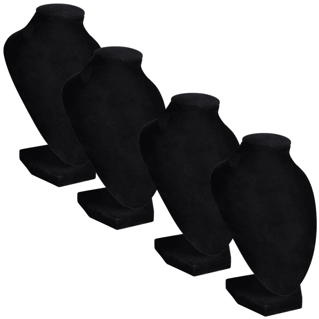Schmuckbüste Flanell Schwarz 9x8,5x15 cm 4 Stk. - Speedjust Schweiz