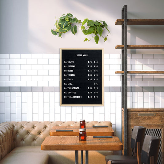 Securit® Buchstabentafel mit Holzrahmen, Letterboard Wandkreidetafel, 60x80cm