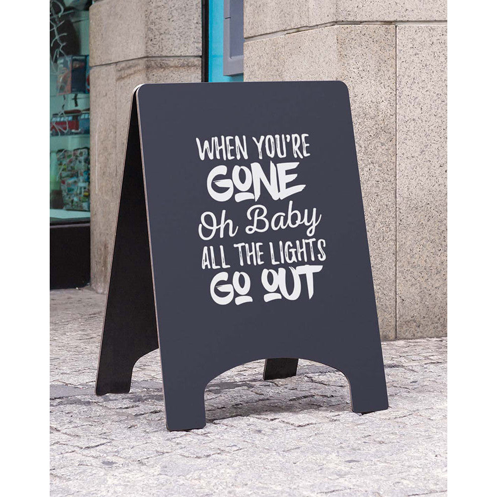 Holz Kundenstopper 90x60cm, Schwarz, Outdoor