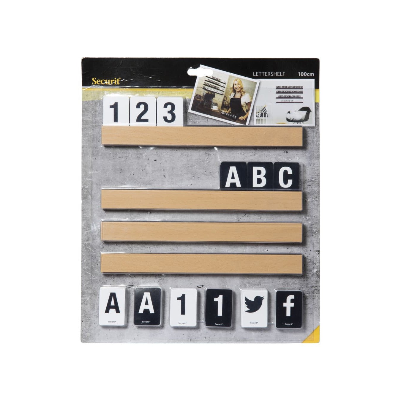 Securit® Buchstabenregal, Teak - Wandtafel - Speedjust Schweiz