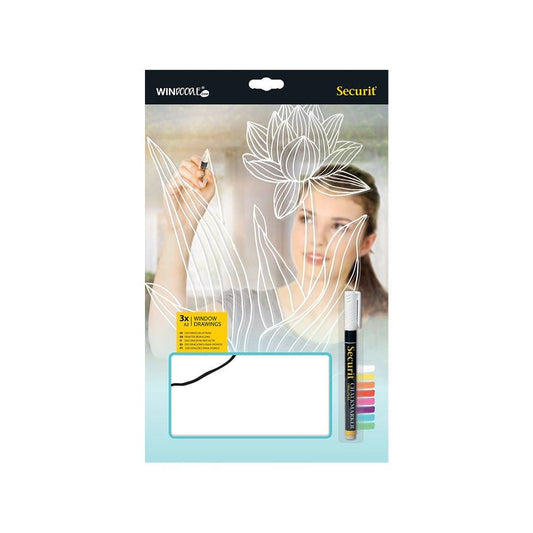 Securit® Fensterschablonen Halloween, 3er Set, Format: A2, inkl. 1 Securit® Kreidestift - Schablone - Speedjust Schweiz