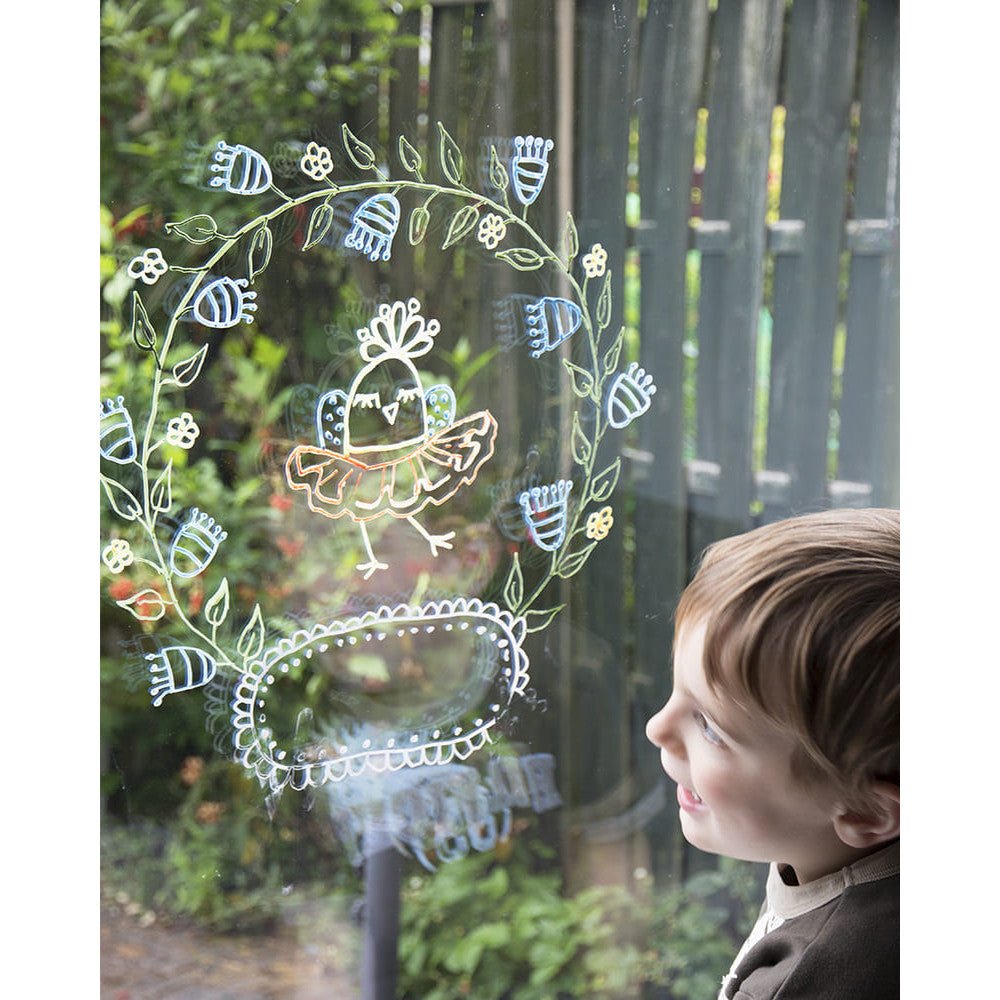 Securit® Fensterschablonen "Windoodle", Format: A2, Thema: Baby, inkl. 1 Securit® Kreidestift, 3er Set - Schablone - Speedjust Schweiz